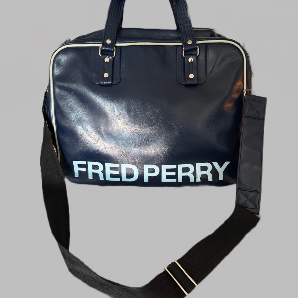 Fred Perry Blue Messenger flight Bag with Detachable Strap
